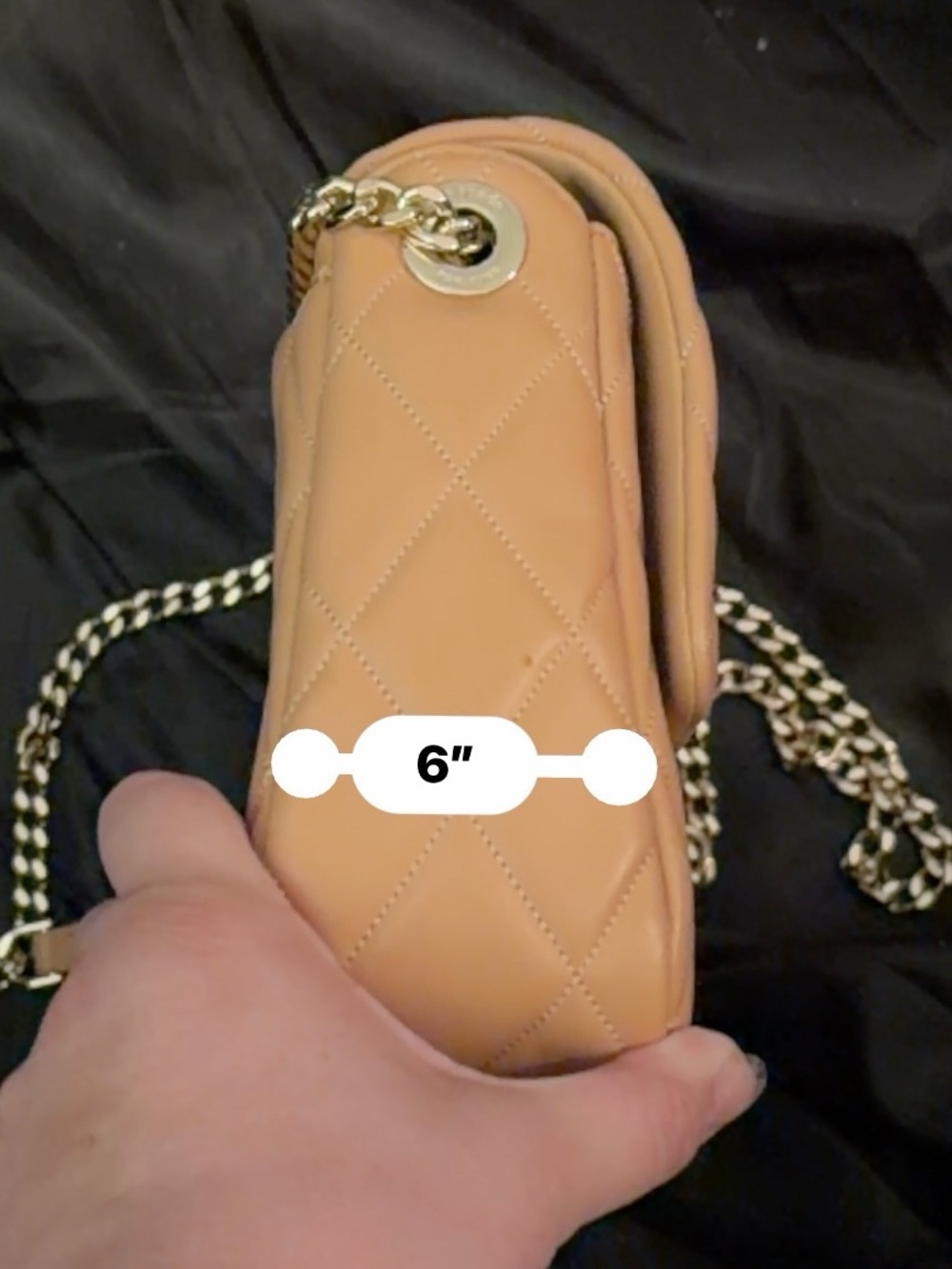 kate spade Quilted Leather Shoulder Bag in Beige Peach with Gold Hardware - Picture 8 of 10